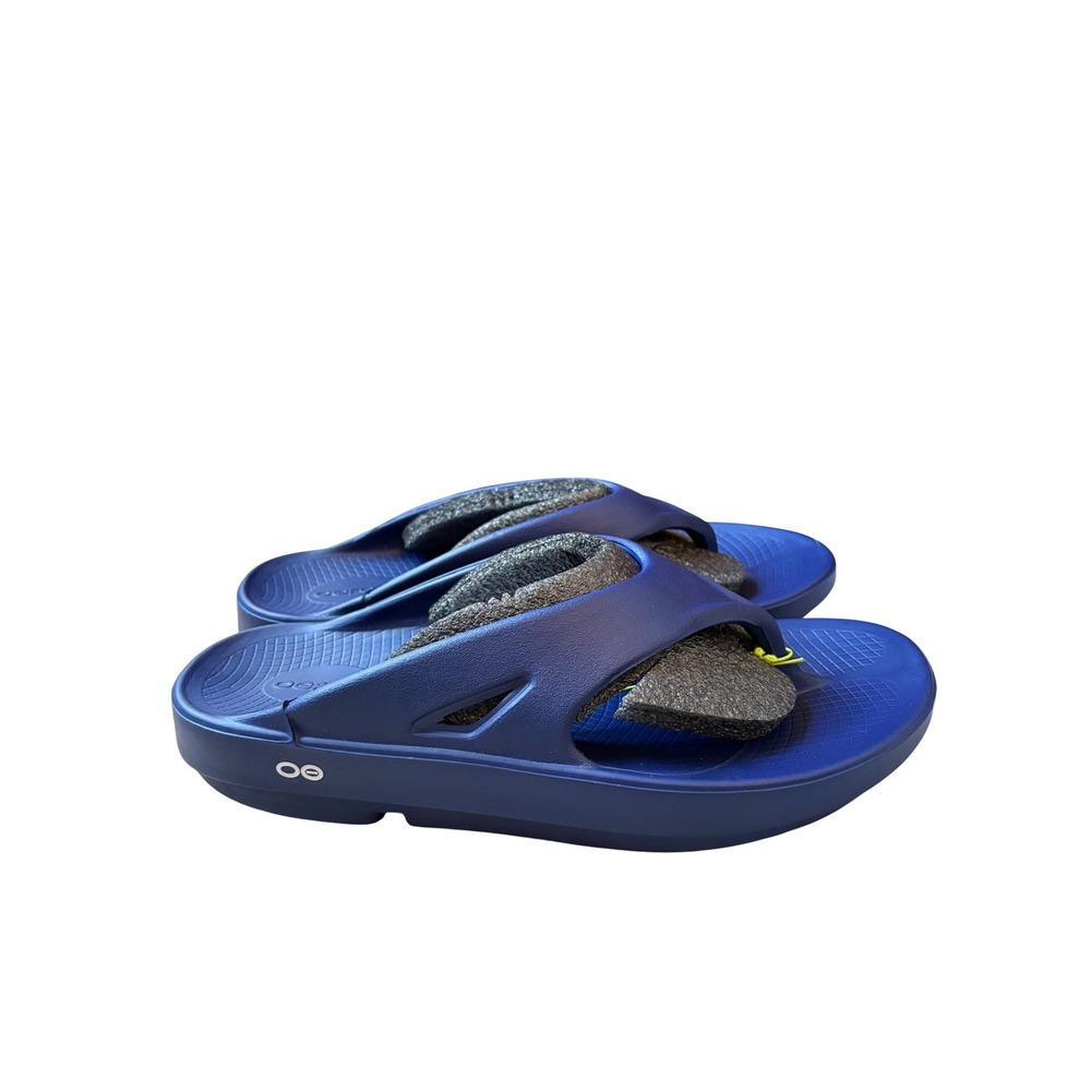 OOFOS OOriginal Recovery Sandals Blue Unisex Thong Flip Flops 1000 W12 M10 NWT - Picture 2 of 12